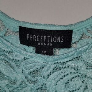 Perceptions Woman Lace Dress in Light Blue